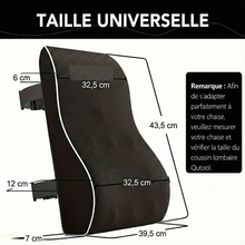 Coussin Lombaire Relaxa® : Soutien Ergonomique & Fixation Double Sangles